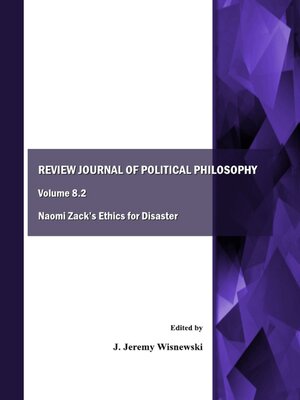 cover image of Review Journal of Political Philosophy, Volume 8.2